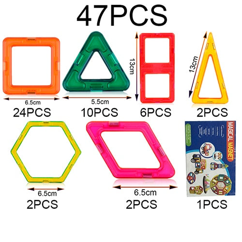 21-89pcs Big Size DIY Magnetic Blocks Magnetic Constructor Kids Magnet Designer For Children Gift Educational Toys For Boys Girl