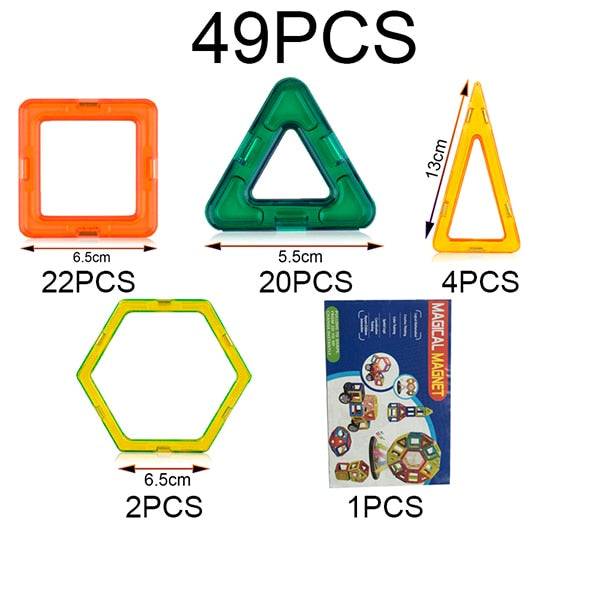 21-89pcs Big Size DIY Magnetic Blocks Magnetic Constructor Kids Magnet Designer For Children Gift Educational Toys For Boys Girl