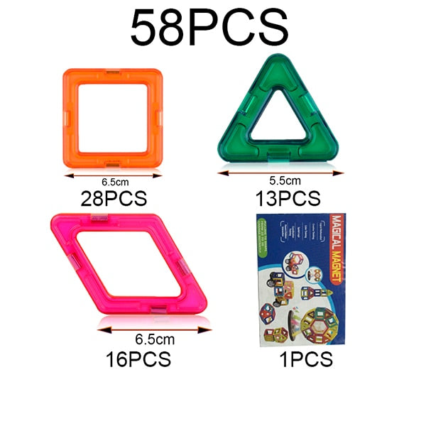21-89pcs Big Size DIY Magnetic Blocks Magnetic Constructor Kids Magnet Designer For Children Gift Educational Toys For Boys Girl