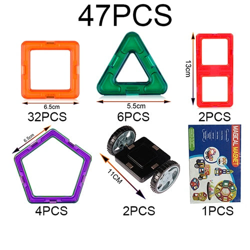21-89pcs Big Size DIY Magnetic Blocks Magnetic Constructor Kids Magnet Designer For Children Gift Educational Toys For Boys Girl