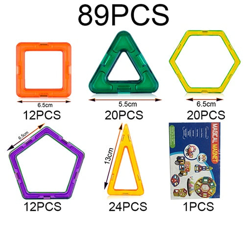 21-89pcs Big Size DIY Magnetic Blocks Magnetic Constructor Kids Magnet Designer For Children Gift Educational Toys For Boys Girl