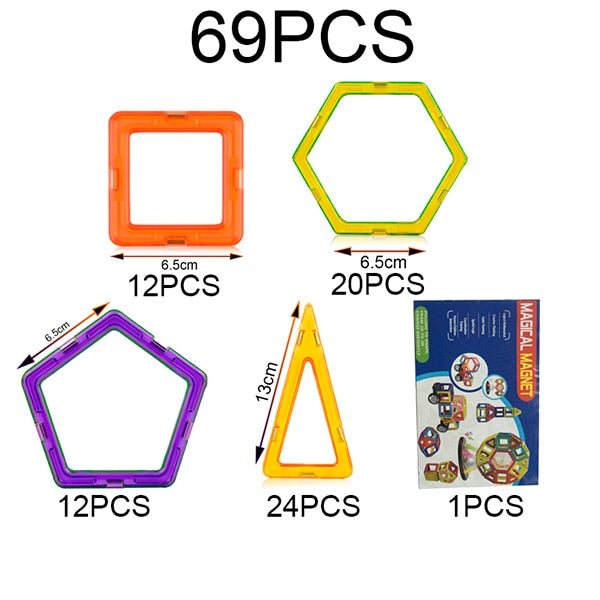 21-89pcs Big Size DIY Magnetic Blocks Magnetic Constructor Kids Magnet Designer For Children Gift Educational Toys For Boys Girl