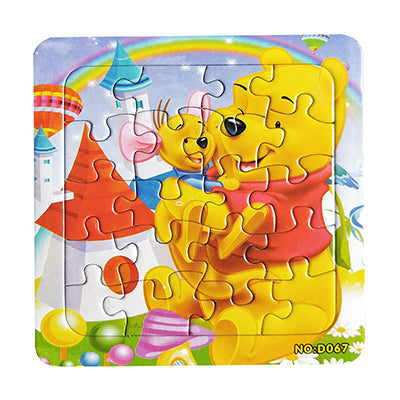 Puzzles Digital Paper Famous Cartoon Winnie Educational Toy for Children 9/12/16PCS Puzzle Game Free Shipping Kid Toys