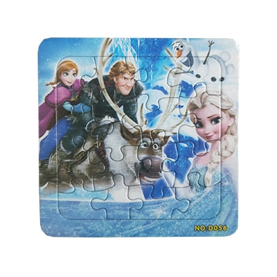 Puzzles Digital Paper Famous Cartoon Winnie Educational Toy for Children 9/12/16PCS Puzzle Game Free Shipping Kid Toys