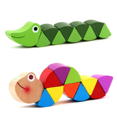Montessori Toys Educational Wooden Toys for Children Early Learning Exercise Baby Fingers Flexible Kids Wood Twist Insects Game