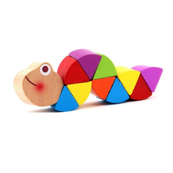 Montessori Toys Educational Wooden Toys for Children Early Learning Exercise Baby Fingers Flexible Kids Wood Twist Insects Game