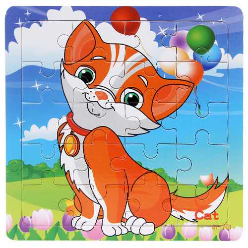 Wooden Puzzle Kids Toy Baby Wooden Jigsaw Puzzles Cartoon Dinosaur Animal Early Educational Toys for Children 9/20 Small Piece