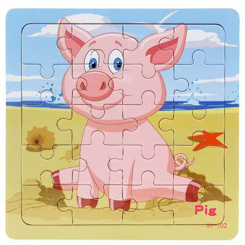 Wooden Puzzle Kids Toy Baby Wooden Jigsaw Puzzles Cartoon Dinosaur Animal Early Educational Toys for Children 9/20 Small Piece