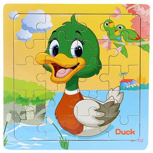 Wooden Puzzle Kids Toy Baby Wooden Jigsaw Puzzles Cartoon Dinosaur Animal Early Educational Toys for Children 9/20 Small Piece