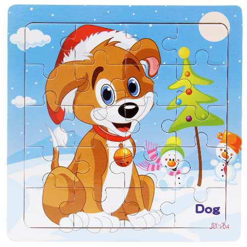 Wooden Puzzle Kids Toy Baby Wooden Jigsaw Puzzles Cartoon Dinosaur Animal Early Educational Toys for Children 9/20 Small Piece