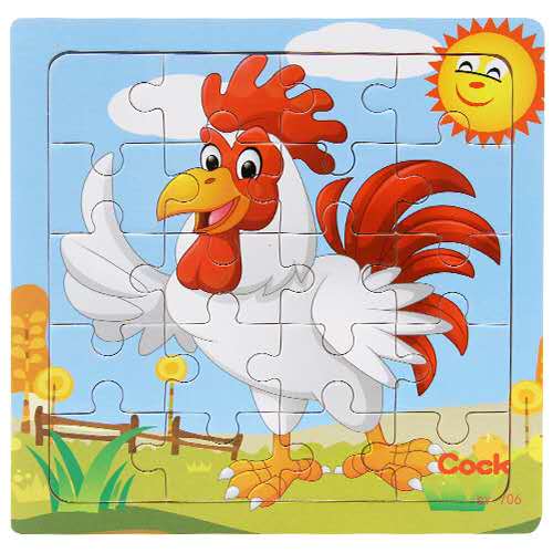 Wooden Puzzle Kids Toy Baby Wooden Jigsaw Puzzles Cartoon Dinosaur Animal Early Educational Toys for Children 9/20 Small Piece