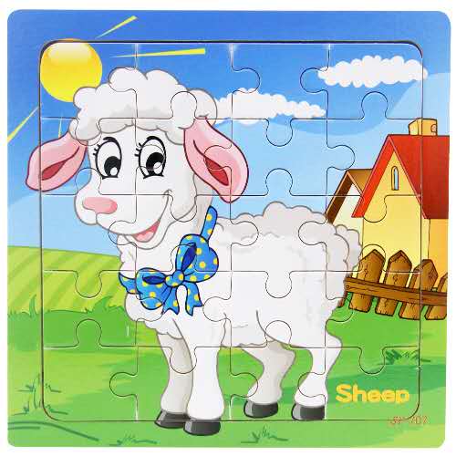 Wooden Puzzle Kids Toy Baby Wooden Jigsaw Puzzles Cartoon Dinosaur Animal Early Educational Toys for Children 9/20 Small Piece
