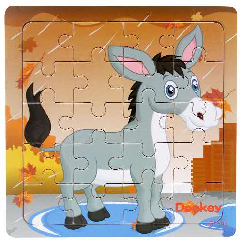 Wooden Puzzle Kids Toy Baby Wooden Jigsaw Puzzles Cartoon Dinosaur Animal Early Educational Toys for Children 9/20 Small Piece