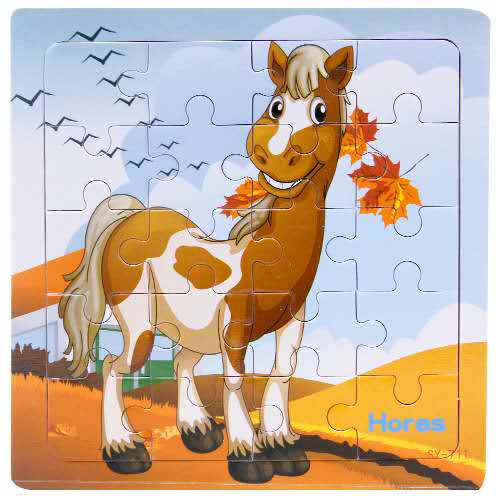 Wooden Puzzle Kids Toy Baby Wooden Jigsaw Puzzles Cartoon Dinosaur Animal Early Educational Toys for Children 9/20 Small Piece