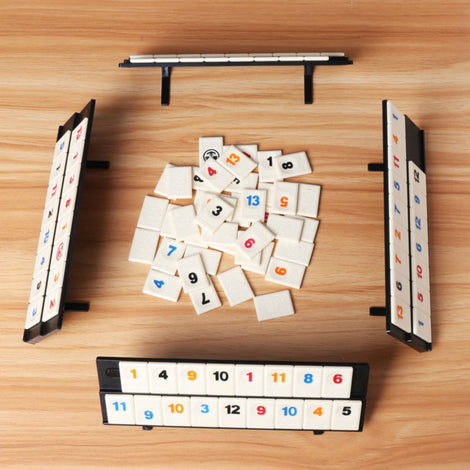 Parent-child Interactive Toys Games Portable Digital Board Game Israel Mahjong Rummikub 106 Tiles Family Travel Digital Puzzle
