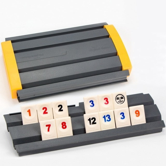 Parent-child Interactive Toys Games Portable Digital Board Game Israel Mahjong Rummikub 106 Tiles Family Travel Digital Puzzle