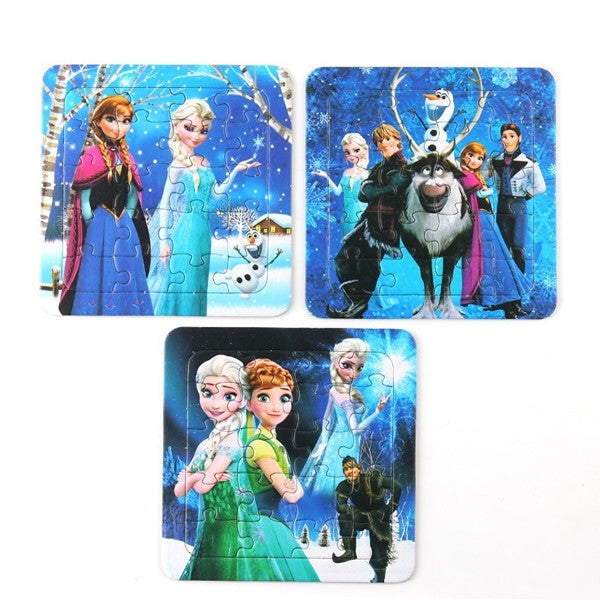 Disney Frozen Anna Elsa Puzzle Early Learning Puzzle Toy Car3 Lightning McQueen Puzzle Toys Children's Birthday Gift