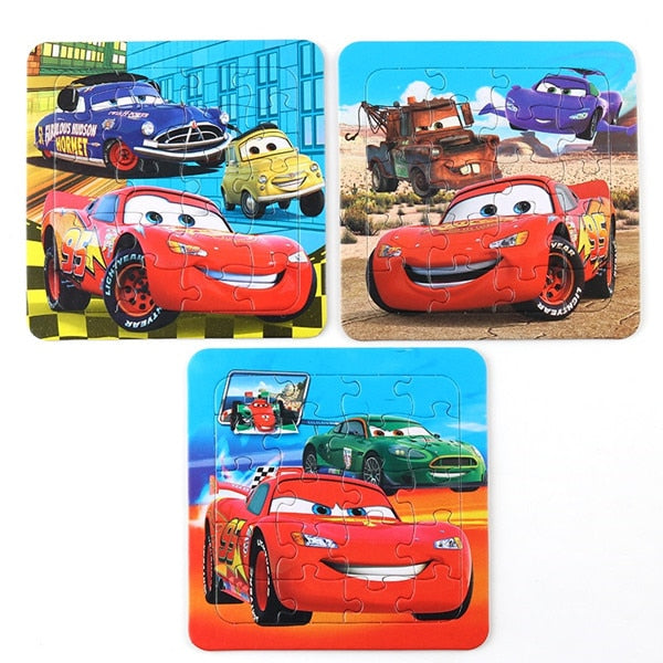 Disney Frozen Anna Elsa Puzzle Early Learning Puzzle Toy Car3 Lightning McQueen Puzzle Toys Children's Birthday Gift
