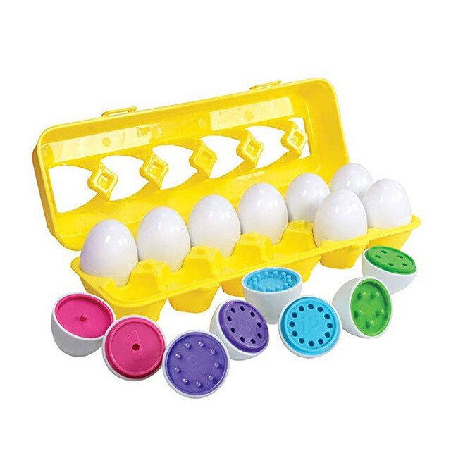 New Colorful Shape Matching Egg Set Preschool Montessori Toys for Toddler Games Educational Color Recognition Skills Learning