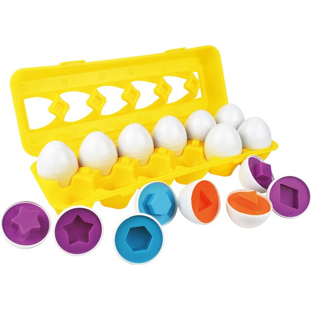 New Colorful Shape Matching Egg Set Preschool Montessori Toys for Toddler Games Educational Color Recognition Skills Learning