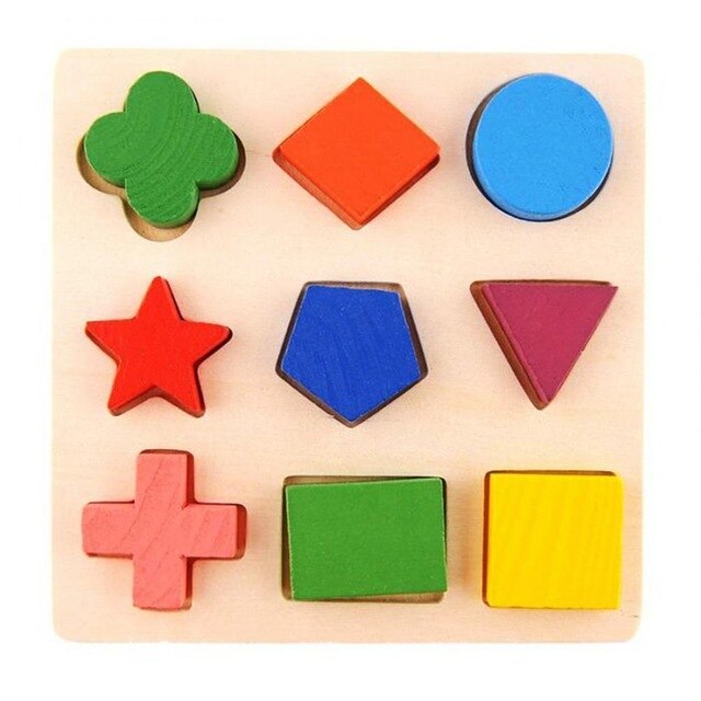 Vitoki Baby Kids 3D Wooden Puzzle Toy Colorful Geometric Shapes Recognition Toy Wonderful Kids Children Learning Educational Toy