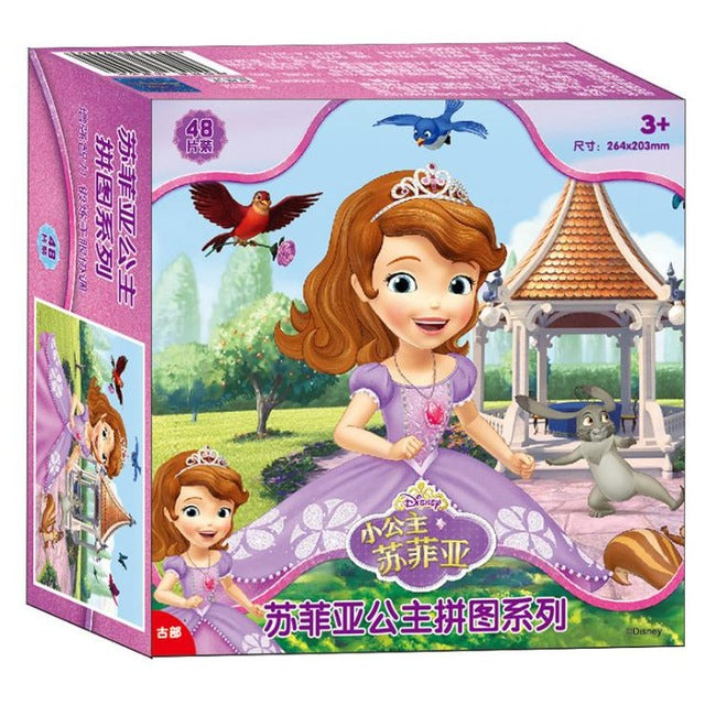 Hot Disney Princess cinderella Ariel Rapunzel 40/60/48 pcs children puzzle educational toys Boy girl birthday present