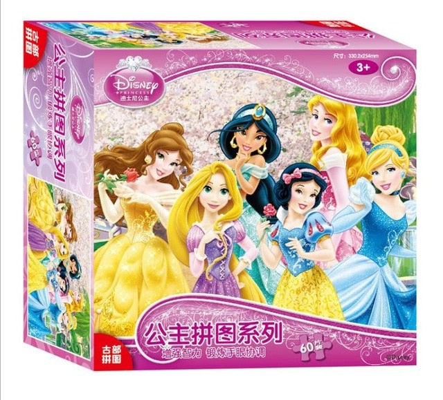 Hot Disney Princess cinderella Ariel Rapunzel 40/60/48 pcs children puzzle educational toys Boy girl birthday present