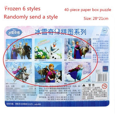 Hot Disney Princess cinderella Ariel Rapunzel 40/60/48 pcs children puzzle educational toys Boy girl birthday present