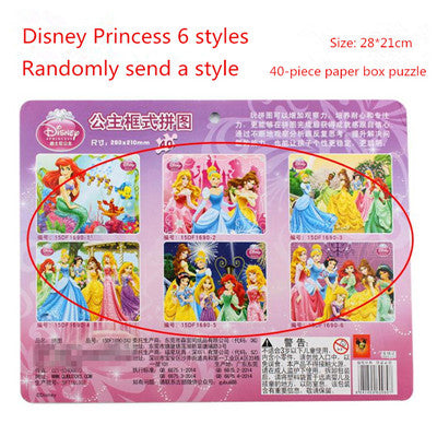 Hot Disney Princess cinderella Ariel Rapunzel 40/60/48 pcs children puzzle educational toys Boy girl birthday present