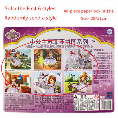 Hot Disney Princess cinderella Ariel Rapunzel 40/60/48 pcs children puzzle educational toys Boy girl birthday present