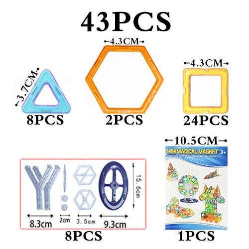 43Pcs 53Pcs Mini Magical Magnet Models Building Toys Magnetic Creator Educational Building Bricks Toys Gifts for Children