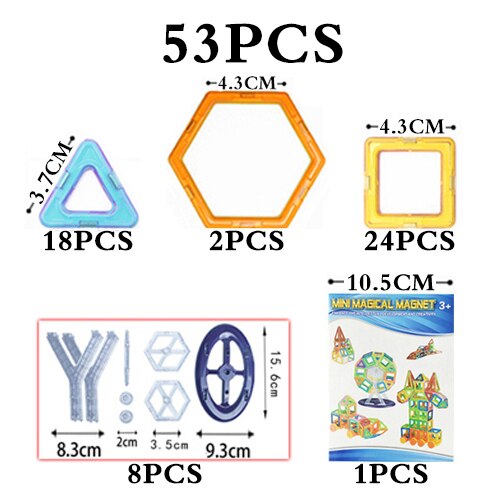 43Pcs 53Pcs Mini Magical Magnet Models Building Toys Magnetic Creator Educational Building Bricks Toys Gifts for Children