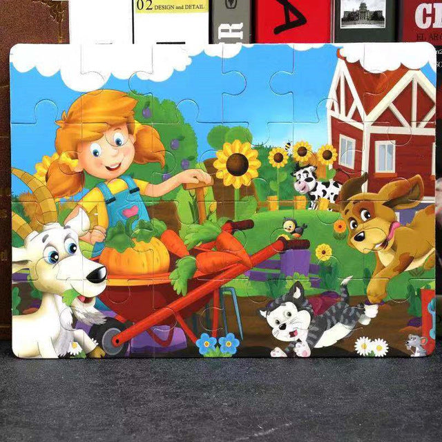 Hot Sale 1pcs 24/40/60 Slice Small Piece Puzzle Toy Children Animals Wooden Jigsaw Puzzles Kids Educational Toys for Baby