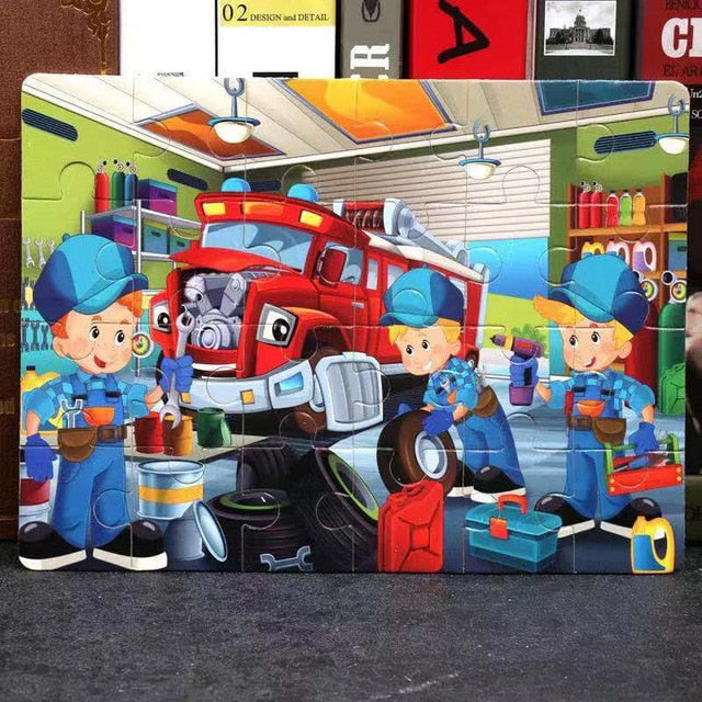 Hot Sale 1pcs 24/40/60 Slice Small Piece Puzzle Toy Children Animals Wooden Jigsaw Puzzles Kids Educational Toys for Baby