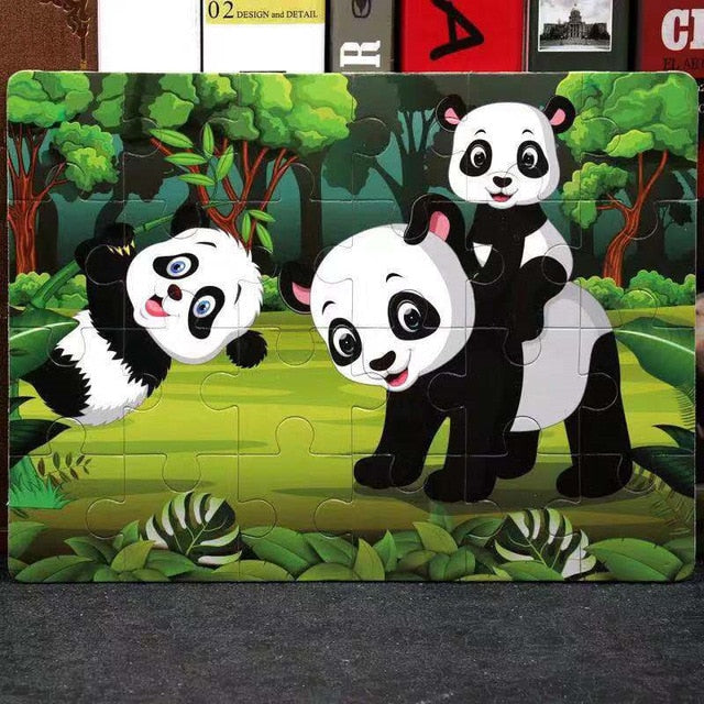 Hot Sale 1pcs 24/40/60 Slice Small Piece Puzzle Toy Children Animals Wooden Jigsaw Puzzles Kids Educational Toys for Baby