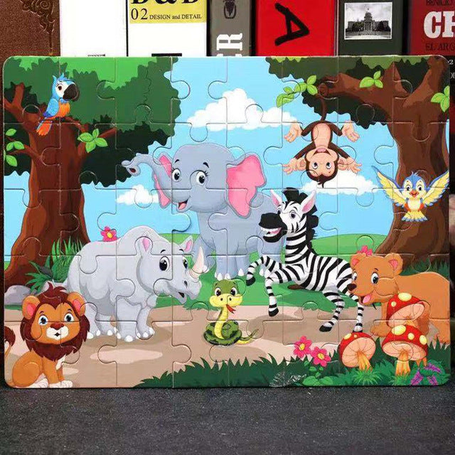 Hot Sale 1pcs 24/40/60 Slice Small Piece Puzzle Toy Children Animals Wooden Jigsaw Puzzles Kids Educational Toys for Baby