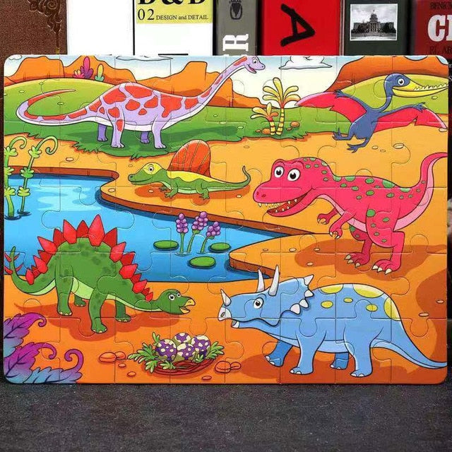 Hot Sale 1pcs 24/40/60 Slice Small Piece Puzzle Toy Children Animals Wooden Jigsaw Puzzles Kids Educational Toys for Baby