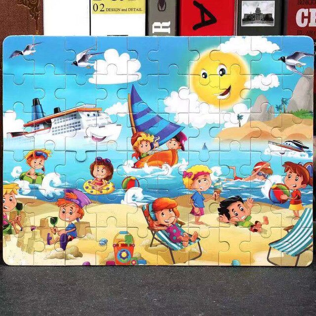 Hot Sale 1pcs 24/40/60 Slice Small Piece Puzzle Toy Children Animals Wooden Jigsaw Puzzles Kids Educational Toys for Baby