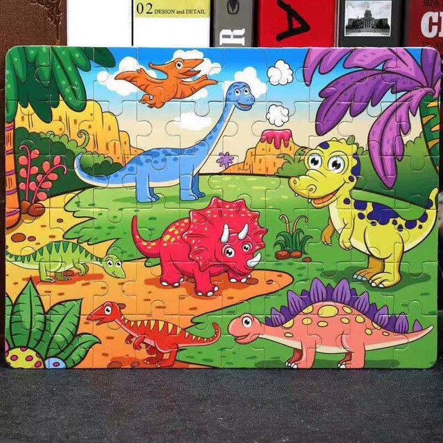 Hot Sale 1pcs 24/40/60 Slice Small Piece Puzzle Toy Children Animals Wooden Jigsaw Puzzles Kids Educational Toys for Baby
