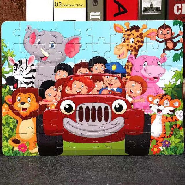Hot Sale 1pcs 24/40/60 Slice Small Piece Puzzle Toy Children Animals Wooden Jigsaw Puzzles Kids Educational Toys for Baby
