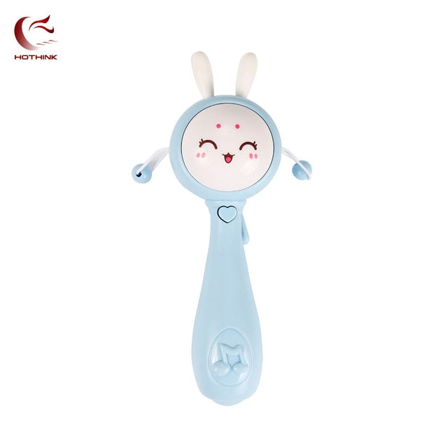 HOTHINK Baby Rattles toy Grasping Rattle Drum Plastic Hand Bell Rabbit Looks Funny Soft Music Lullaby Toys Birthday Gifts