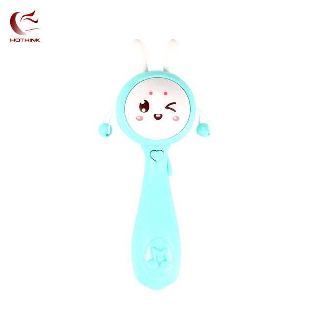 HOTHINK Baby Rattles toy Grasping Rattle Drum Plastic Hand Bell Rabbit Looks Funny Soft Music Lullaby Toys Birthday Gifts