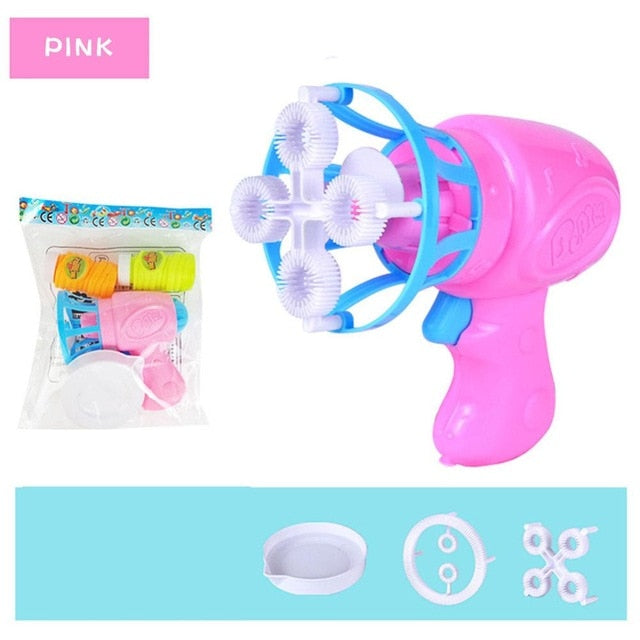 Summer Fun Bubble Blower Machine Toy Kids Soap Water Bubble Gun Fully automatic electric Manual Gun Blower Toy for Children gift