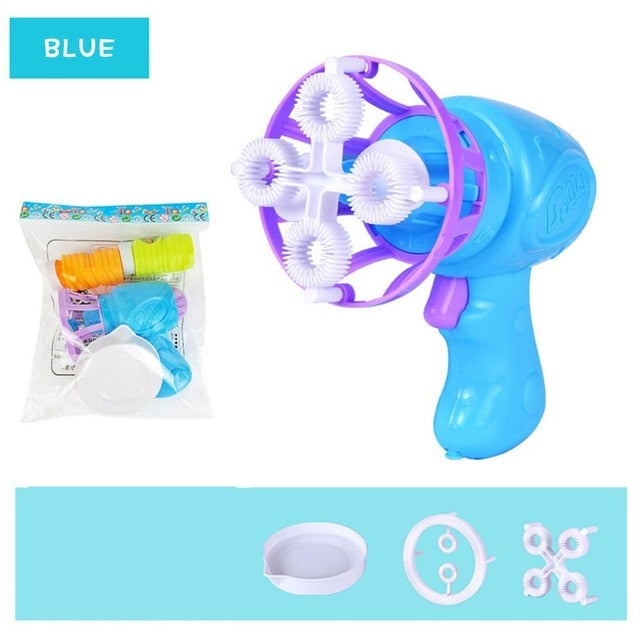 Summer Fun Bubble Blower Machine Toy Kids Soap Water Bubble Gun Fully automatic electric Manual Gun Blower Toy for Children gift