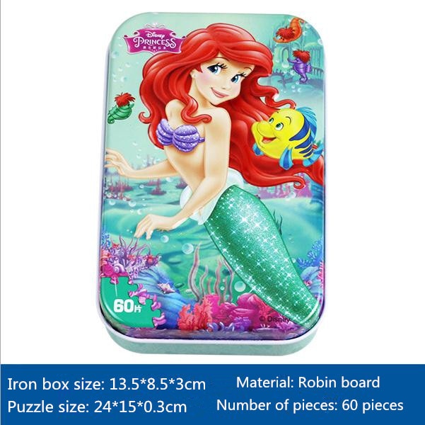 Disney Princess Puzzle Ariel children development Mental Wooden puzzle Educational toys for children boy Girl toy birthday gift